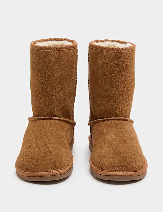 Suede Slip-On Mid Calf Boots (4 Small-6 Large)