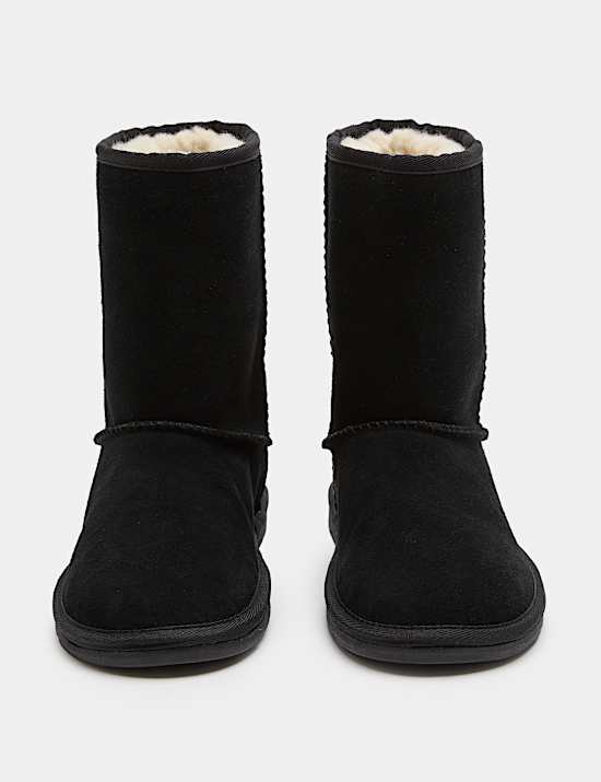 Suede Slip-On Mid Calf Boots (4 Small-6 Large)