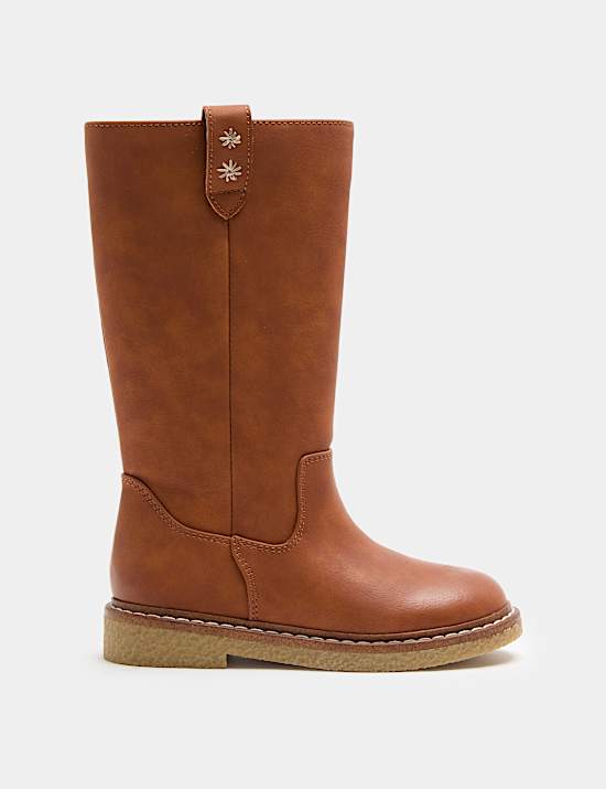 Kids' Faux Leather High Leg Boots (4 Small-6 Large)