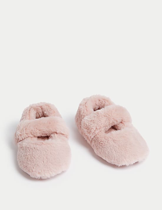 Chaussons enfants de ballet en fausse fourrure (du 20,5 au 34,5)