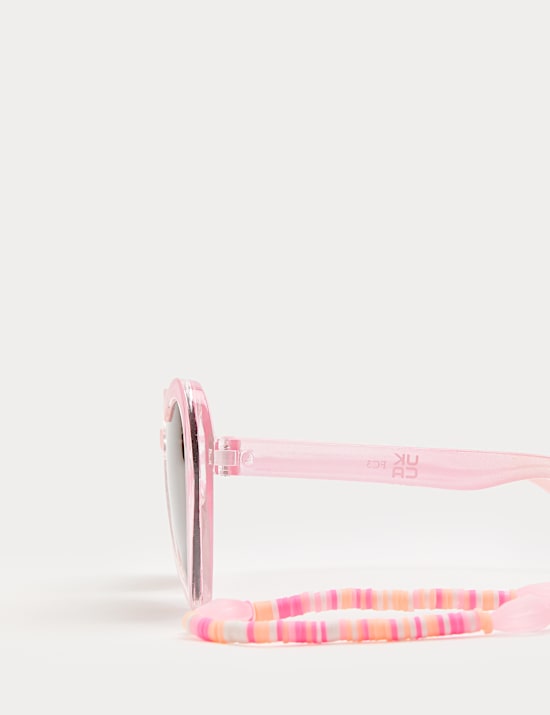Kids&rsquo; Heart Sunglasses with Chain (S-L)