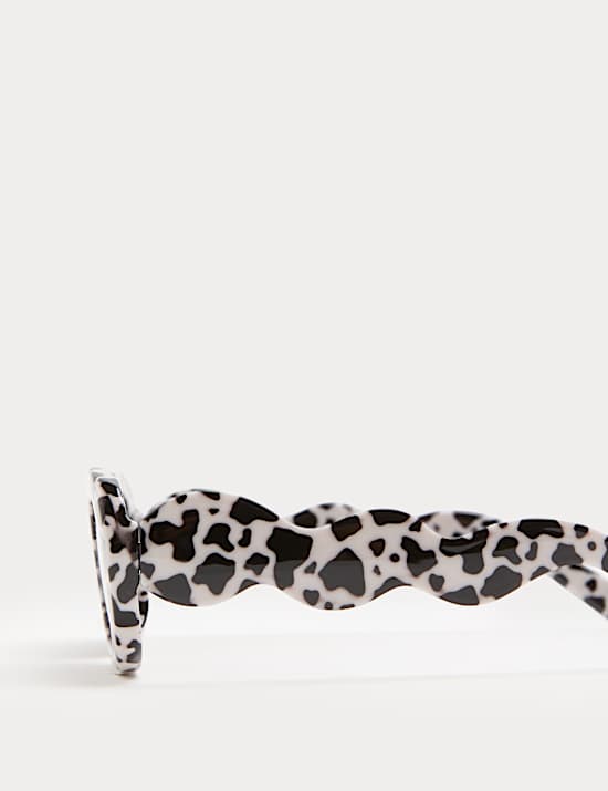 Kids' Cow Print Wave Frame Sunglasses (S-L)
