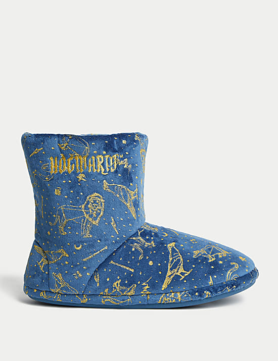 Kids Harry Potter Slipper Boots 13 Small 6 Large BLUE DENIM Slippers M S GR