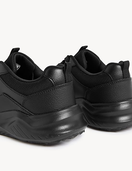 Kids' Leather Lace up School Trainer (2&frac12; Large - 9 Large)