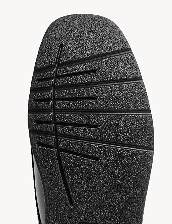 Kids' Leather Double Riptape School Shoes (2&frac12; Large - 9 Large)