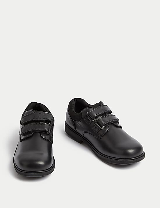 Kids&rsquo; Leather Riptape School Shoes (8 Small - 2 Large)