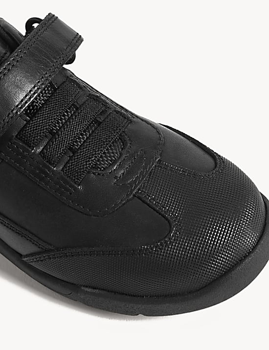 Kids&rsquo; Leather Riptape School Shoes (8 Small - 2 Large)