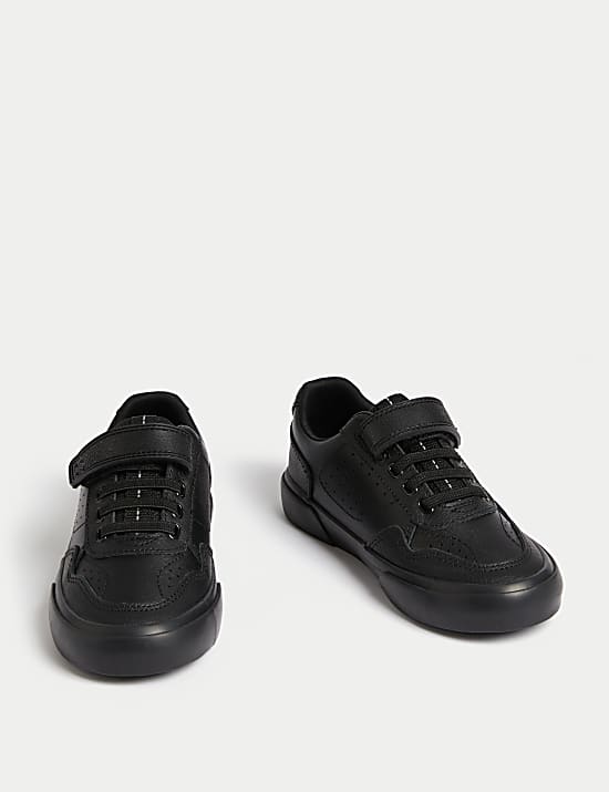 Kids' Leather Riptape School Shoes (8 Small - 2 Large)