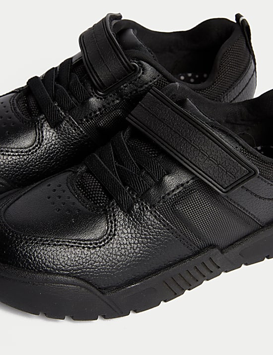 Kids' Textured Riptape School Shoes (8 Small - 2 Large)