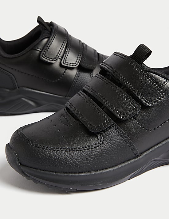 Kids' Leather Riptape School Shoes (8 Small - 2 Large)