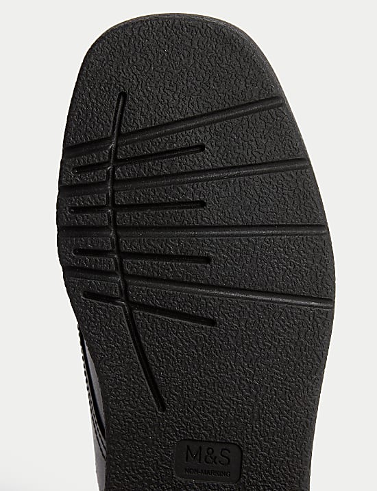 Kids' Leather Riptape School Shoes (8 Small - 2 Large)