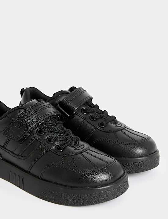 Kids' Leather Riptape School Shoes (8 Small - 2 Large)