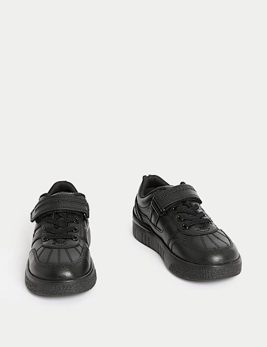 Kids' Leather Riptape School Shoes (8 Small - 2 Large)