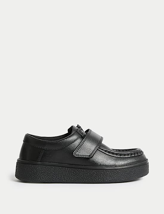 Kids Leather Apron Front School Shoes (8 Small-2 Large)