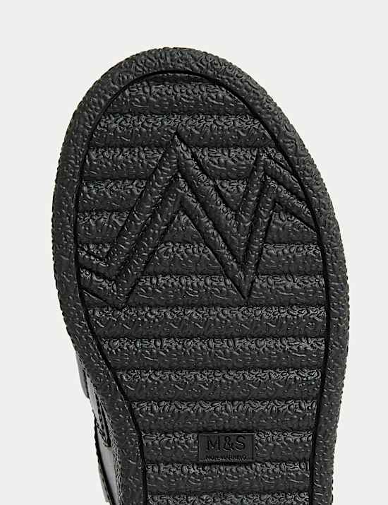 Kids Leather Apron Front School Shoes (8 Small-2 Large)