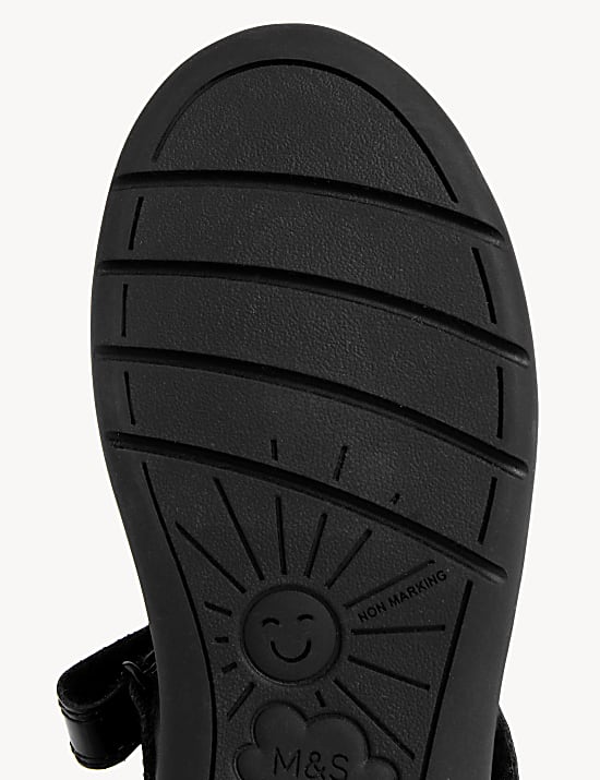 Kids' Leather Riptape School Shoes (8 Small - 2 Large)