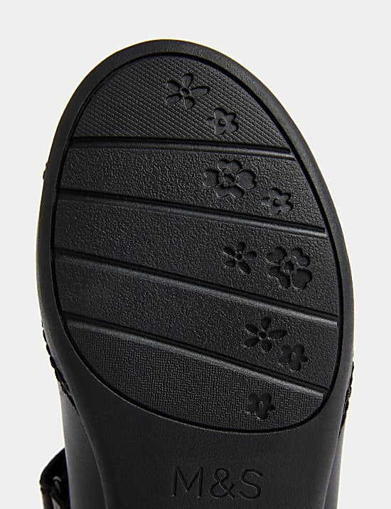 Kids' Heart Ballet Leather School Shoes (8 Small - 2 Large)