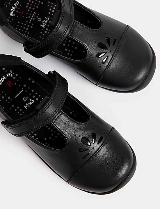 Kids' Leather T Bar School Shoes (8 Small - 2 Large)