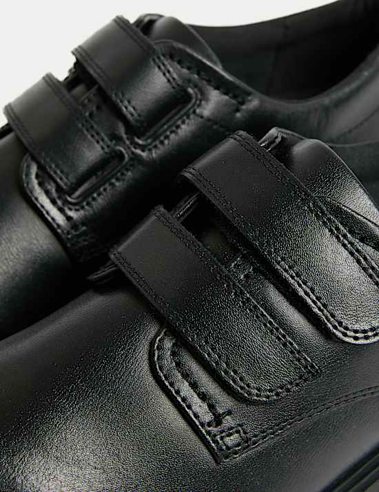 Kids' Leather Riptape School Shoes (13 Small - 9 Large)