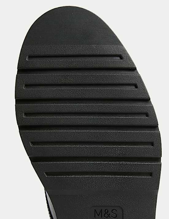 Kids' Leather Riptape School Shoes (13 Small - 9 Large)