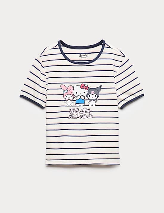 Cotton Rich Hello Kitty&trade; Striped T-Shirt (9-16 Years)
