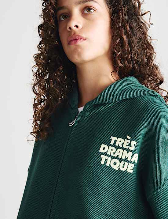 2 Pack Cotton Rich Slogan Zip Hoodies (6-16 Yrs)