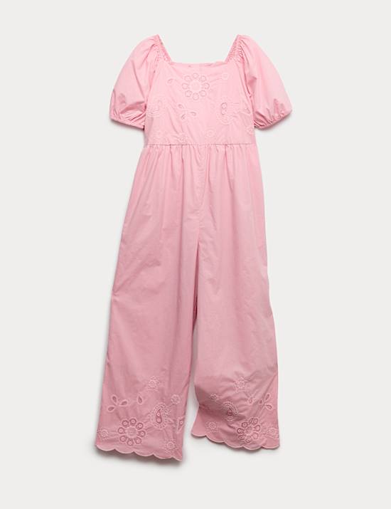 Pure Cotton Embroidered Jumpsuit (2-16 Yrs)