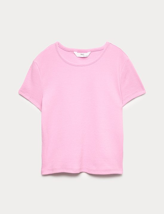 Pure Cotton Ribbed Baby T-Shirt (6-17 Yrs)