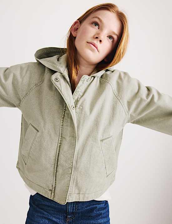 Parka con capucha 100 % algod&oacute;n (6-16 a&ntilde;os)