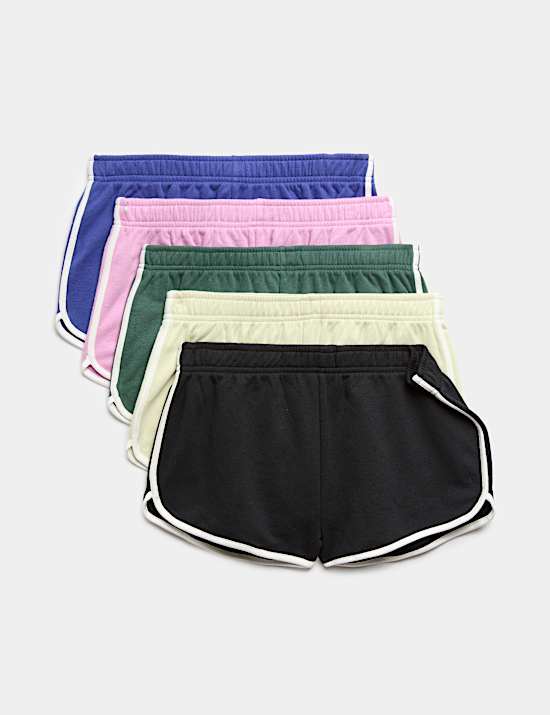 5 Pack Cotton Rich Runner Shorts (6-16 Yrs)
