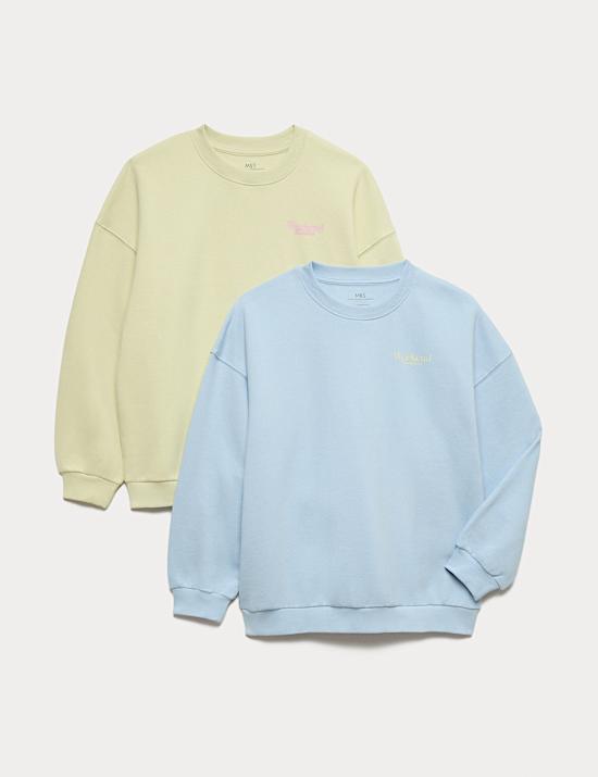Lot de 2 sweat-shirts en coton (du 6 au 16 ans)