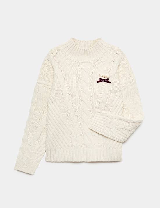 High Neck Cable Knit Jumper