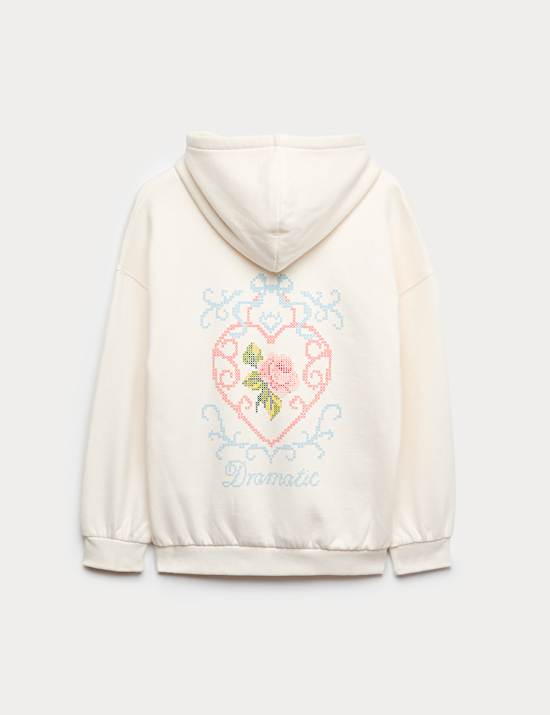 Cotton Rich Dramatic Rose Hoodie (6-16 Yrs)