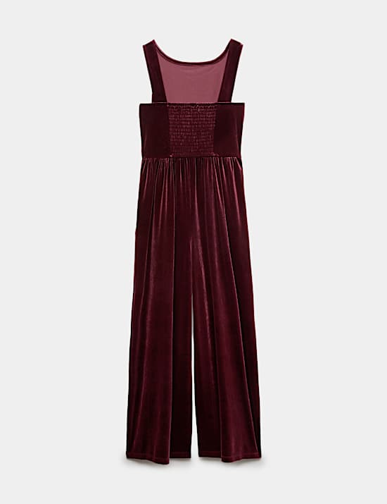 Velvet Wide Leg Pull On Jumpsuit