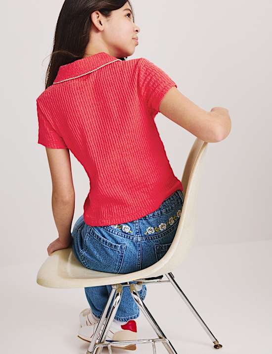 Pointelle Polo Shirt (6-16 Yrs)