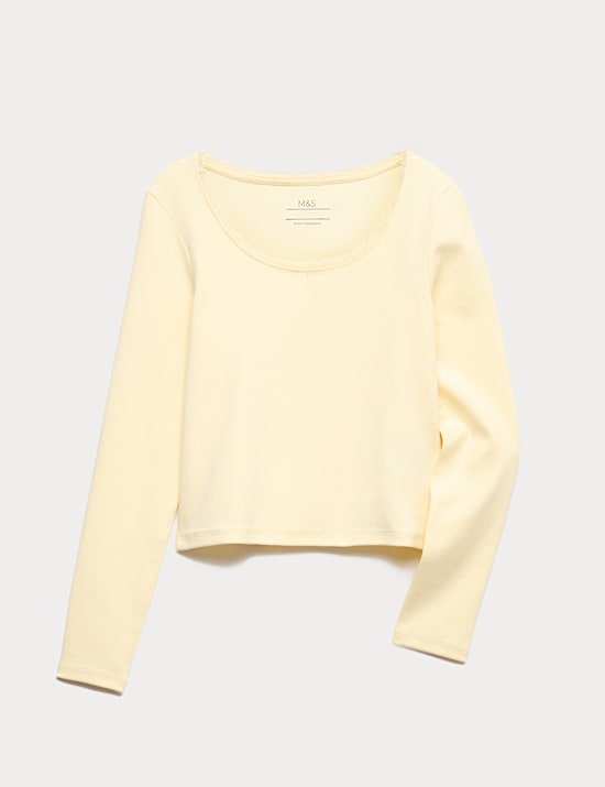 Top z przewagą bawełny z koronką