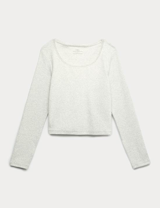 Spitzenoberteil mit Besatz und hohem Baumwollanteil