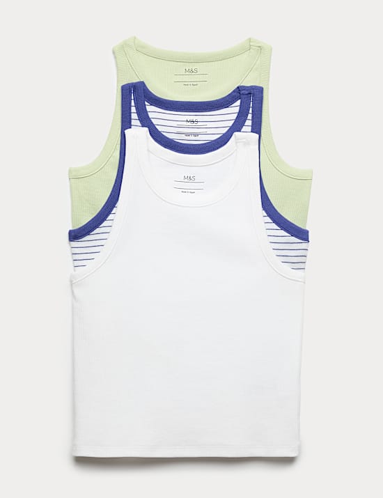 3 Pack Cotton Rich Vests (6-16 Yrs)