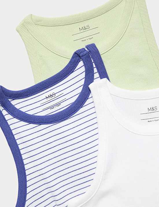 3 Pack Cotton Rich Vests (6-16 Yrs)