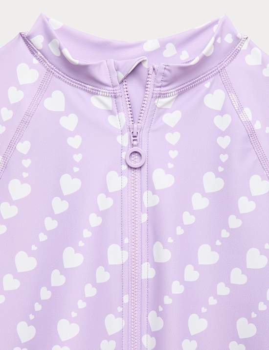 Langarm-Badeanzug mit Herzprint (6&ndash;16 J.)