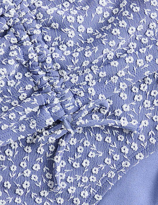 2-teiliger Bikini mit Fl&uuml;gel&auml;rmeln und Bl&uuml;mchenmuster (6&ndash;16 J.)