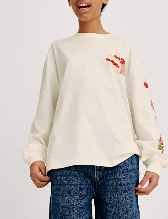 Pure Cotton Food Graphic Top (6-16 Yrs)