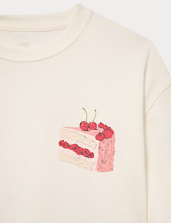 Haut 100 % coton à motif graphique nourriture (du 6 au 16 ans)