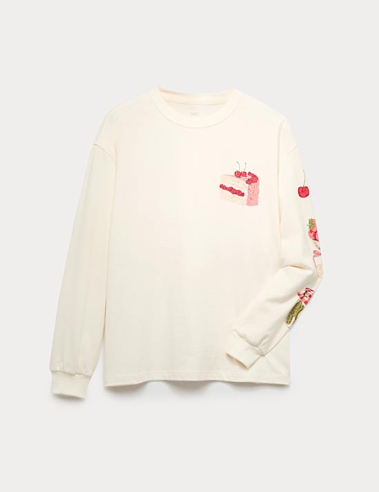 Haut 100 % coton à motif graphique nourriture (du 6 au 16 ans)