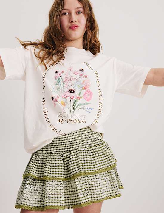 Cotton Rich Checked Rara Skirt (6-16 Yrs)