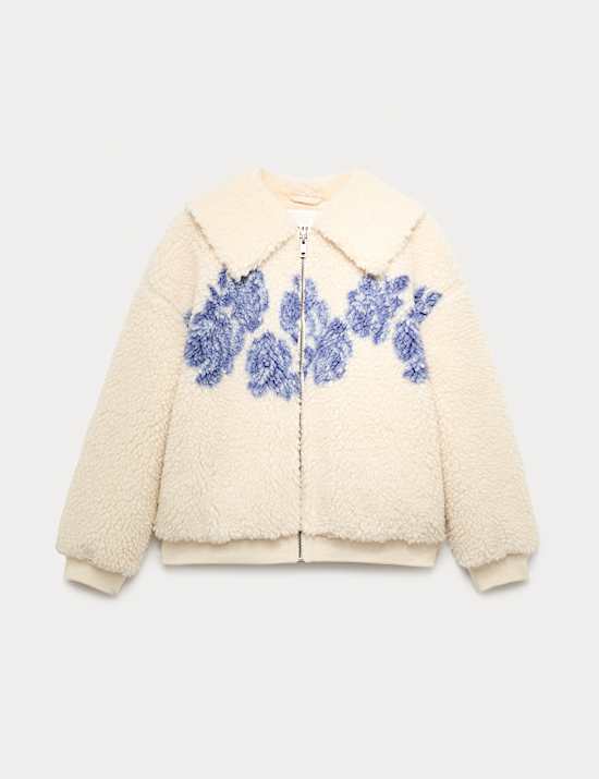 Floral Print Borg Jacket (6-16 Yrs)