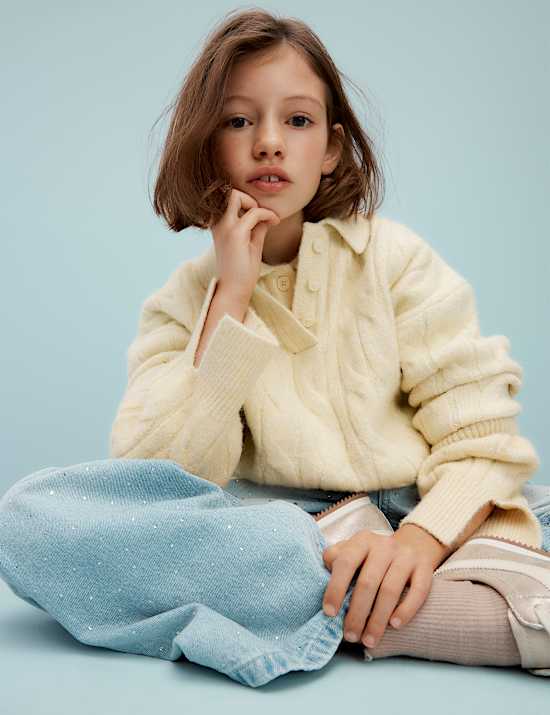 Collared Cable Knit Jumper (6-16 Yrs)