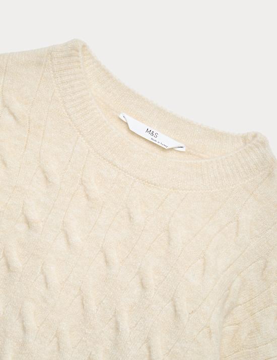 2-delige outfit met kabeltrui en rok (6-16 jaar)