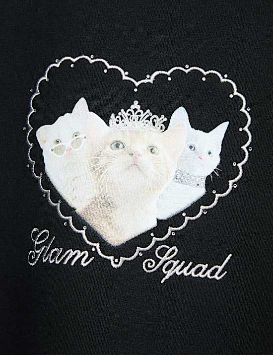 Cotton Rich Glam Kittens Sweatshirt (6-16 Yrs)