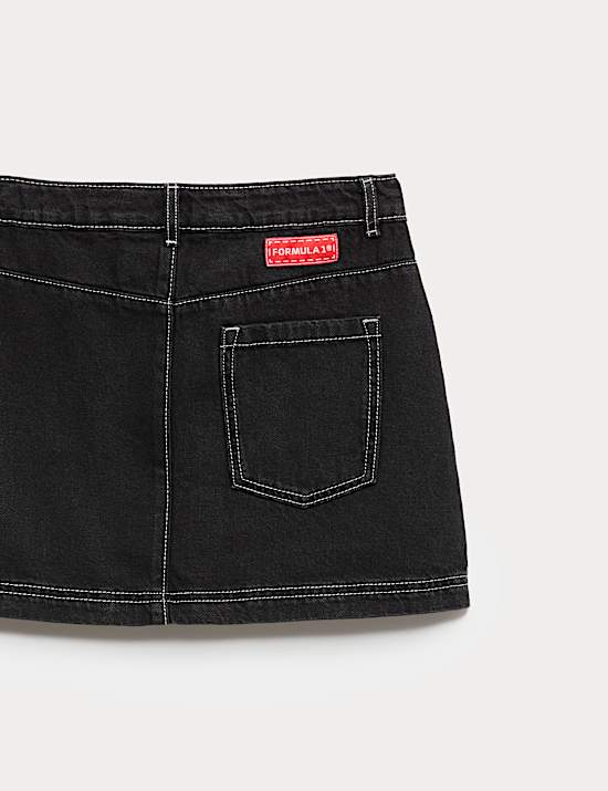Denim F1&trade; Mini Skirt (6-16 Yrs)